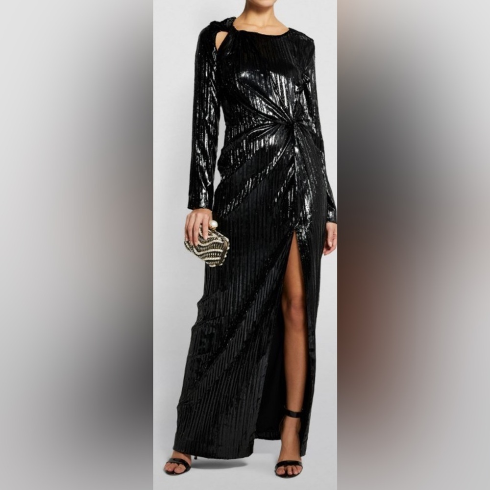 NWT DVF Ariah Lucido Metallic Velvet Gown Dress US0